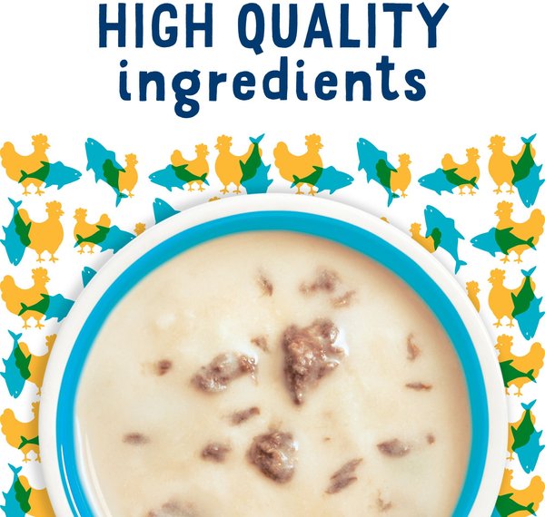 Show full view: Friskies Lil’ Soups with Tuna in a Velvety Chicken Broth Cat Food Complement, 34-g tray, case of 8 slide 6 of 11