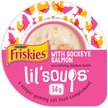 Show in main carousel: Friskies Lil’ Soups with Sockeye Salmon in a Velvety Chicken Broth Cat Food Complement, 34-g tray, case of 8 slide 1 of 11