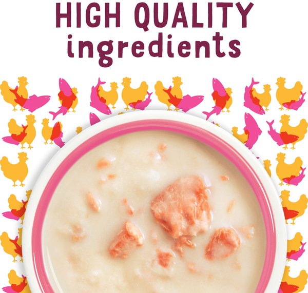 Show full view: Friskies Lil’ Soups with Sockeye Salmon in a Velvety Chicken Broth Cat Food Complement, 34-g tray, case of 8 slide 6 of 11