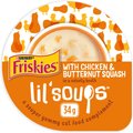 Friskies Lil’ Soups with Chicken & Butternut Squash in a Velvety Broth Cat Food Complement, 34-g tray, case of 8