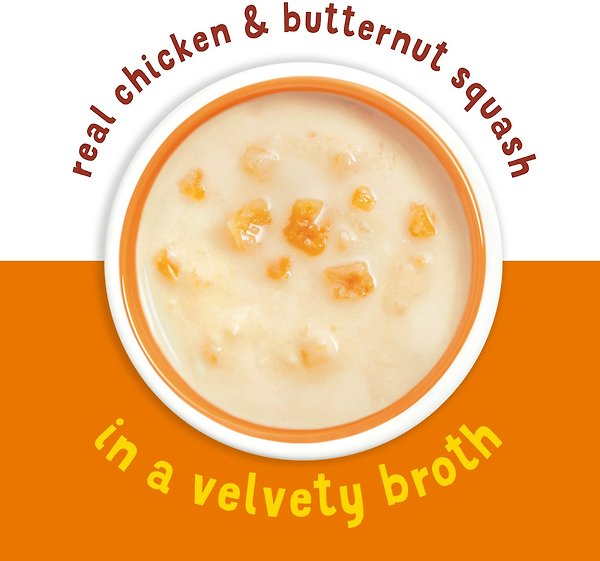 Show full view: Friskies Lil’ Soups with Chicken & Butternut Squash in a Velvety Broth Cat Food Complement, 34-g tray, case of 8 slide 6 of 8