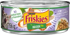 Friskies Indoor Homestyle Turkey Dinner with Garden Greens in Gravy Wet Cat Food, 156-g can, case of 24