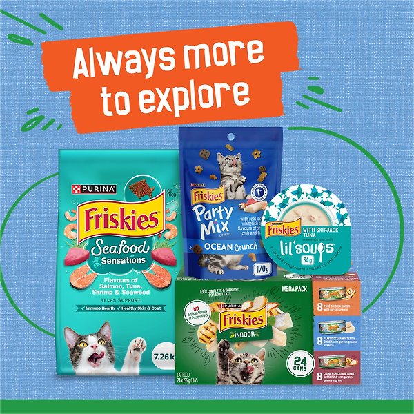 Show full view: Friskies Indoor Flaked Ocean Whitefish Dinner with Garden Greens in Sauce Wet Cat Food, 156-g can, case of 24 slide 8 of 11