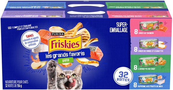 Show full view: Friskies Greatest Hits Variety Pack Wet Cat Food, 156-g, case of 32 slide 4 of 10
