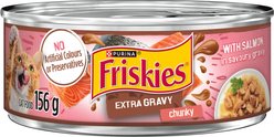 Friskies Extra Gravy Chunky with Salmon in Savoury Gravy Wet Cat Food, 156-g can, case of 24