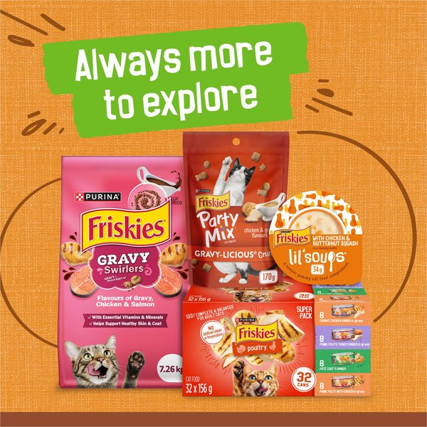 Show full view: Friskies Extra Gravy Chunky with Chicken in Savoury Gravy Wet Cat Food, 156-g can, case of 24 slide 8 of 11