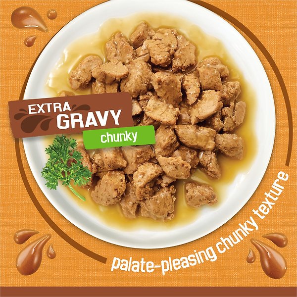 Show full view: Friskies Extra Gravy Chunky with Chicken in Savoury Gravy Wet Cat Food, 156-g can, case of 24 slide 9 of 11