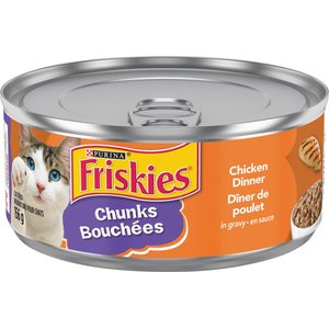 Friskies Chunks Chicken Dinner in Gravy Wet Cat Food, 156-g can, case of 24