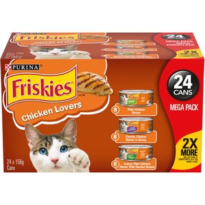 Friskies Chicken Lovers Variety Pack Wet Cat Food, 156-g can, case of 24
