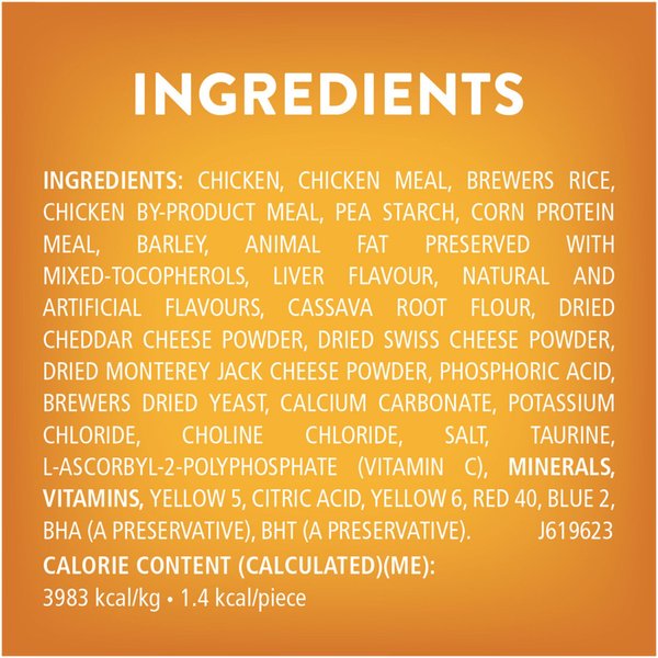 Show full view: Friskies Party Mix Cheezy Craze Crunch with Real Cheese Cat Treats, 454-g pouch slide 9 of 11