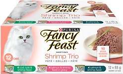 Fancy Feast Shrimp Trio Variety Pack Wet Cat Food, 85-g can, case of 12