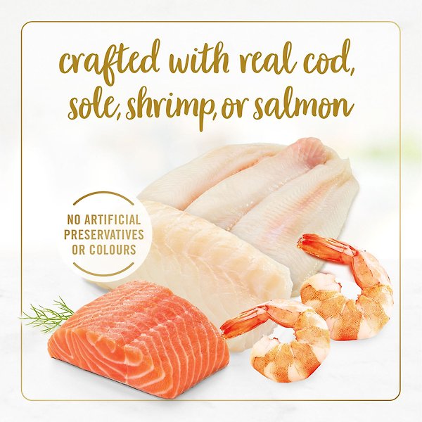 Show full view: Fancy Feast Shrimp Trio Variety Pack Wet Cat Food, 85-g can, case of 12 slide 4 of 9