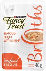 Fancy Feast Seafood Bisque with Shrimp Cat Food Complement, 40-g pouch, case of 16