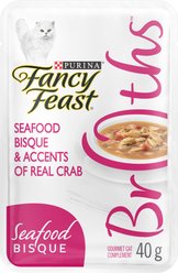 Fancy Feast Seafood Bisque with Accents of Real Crab Cat Food Complement, 40-g pouch, case of 16