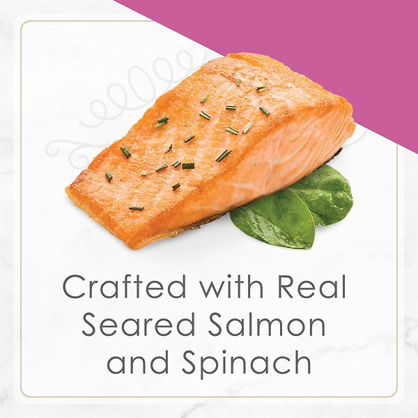 Show full view: Fancy Feast Petites Seared Salmon Entree with Spinach in Gravy Wet Cat Food, 79.4-g tray, case of 12 slide 4 of 11