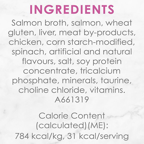 Show full view: Fancy Feast Petites Seared Salmon Entree with Spinach in Gravy Wet Cat Food, 79.4-g tray, case of 12 slide 7 of 11