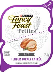 Fancy Feast Petites Pate Tender Turkey Entree Wet Cat Food, 79.4-g tray, case of 12