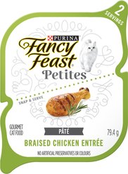 Fancy Feast Petites Pate Braised Chicken Entree Wet Cat Food, 79.4-g tray, case of 12