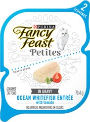 Fancy Feast Petites Ocean Whitefish Entree with Tomato in Gravy Wet Cat Food, 79.4-g tray, case of 12