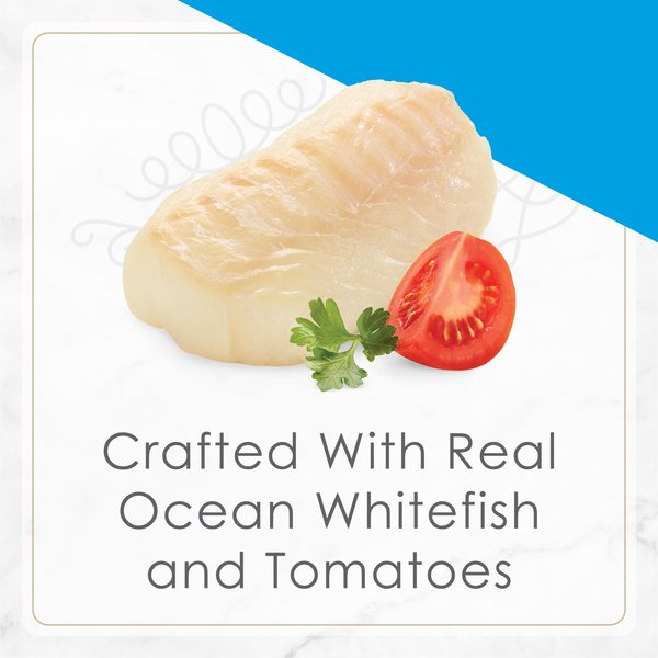 Show full view: Fancy Feast Petites Ocean Whitefish Entree with Tomato in Gravy Wet Cat Food, 79.4-g tray, case of 12 slide 4 of 11