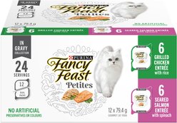 Fancy Feast Petites in Gravy Collection Variety Pack Wet Cat Food, 79.4-g tray, case of 12