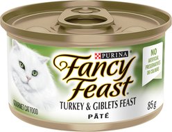 Fancy Feast Pate Turkey & Giblets Feast Wet Cat Food, 85-g can, case of 24