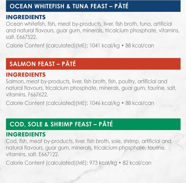 Show full view: Fancy Feast Pate Seafood Supper Wet Cat Food Variety Pack, 85-g can, case of 12 slide 7 of 10