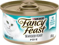 Fancy Feast Pate Seafood Feast Wet Cat Food, 85-g can, case of 24
