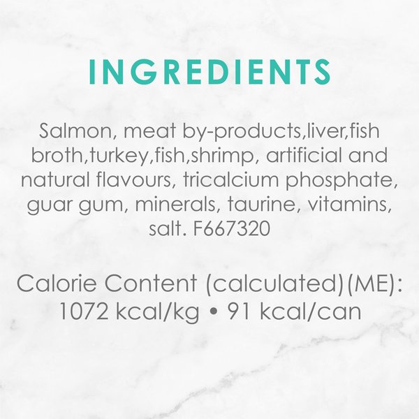 Show full view: Fancy Feast Pate Salmon & Shrimp Feast Wet Cat Food, 85-g can, case of 24 slide 7 of 11