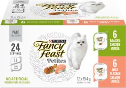 Fancy Feast Pate Collection Variety Pack Wet Cat Food, 79.4-g can, case of 12