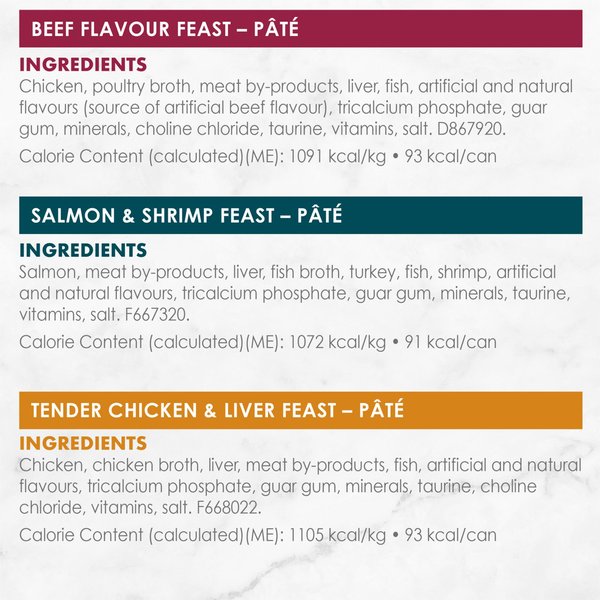 Show full view: Fancy Feast Pate Assorted Variety Pack Wet Cat Food, 85-g can, case of 24 slide 7 of 9