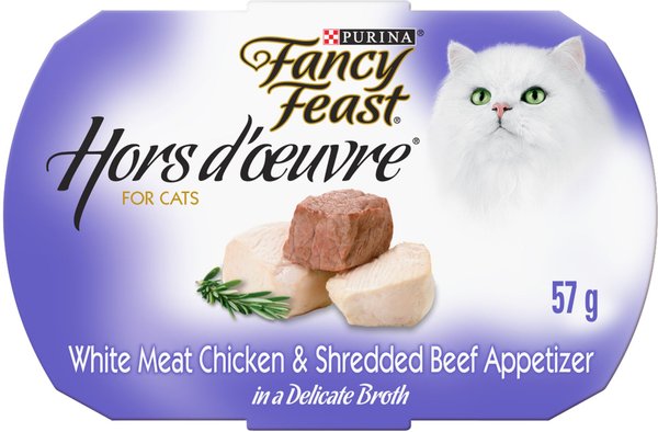 FANCY FEAST Hors d Oeuvre White Meat Chicken Shredded Beef