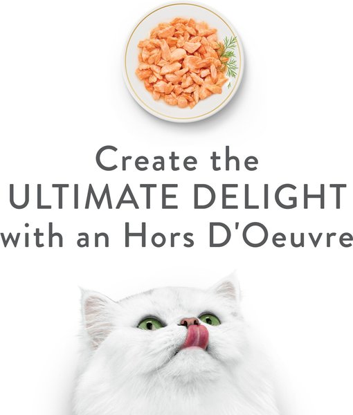 Show full view: Fancy Feast Hors d'Oeuvre Steamed Wild Alaskan Salmon Appetizer Cat Food Complement, 57-g pouch, case of 10 slide 5 of 10