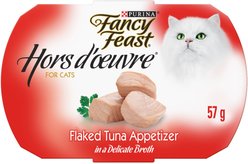 Fancy Feast Hors d'Oeuvre Flaked Tuna Appetizer Cat Food Complement, 57-g pouch, case of 10