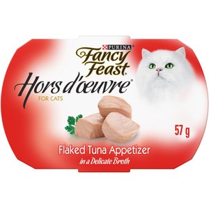 Fancy Feast Hors d'Oeuvre Flaked Tuna Appetizer Cat Food Complement, 57-g pouch, case of 10