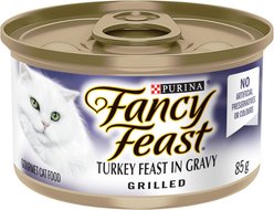 Fancy Feast Grilled Turkey Feast in Gravy Wet Cat Food, 85-g can, case of 24