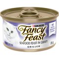 Fancy Feast Grilled Seafood Feast in Gravy Wet Cat Food, 85-g can, case of 24