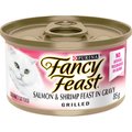 Fancy Feast Grilled Salmon & Shrimp Feast in Gravy Wet Cat Food, 85-g can, case of 24