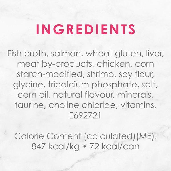 Show full view: Fancy Feast Grilled Salmon & Shrimp Feast in Gravy Wet Cat Food, 85-g can, case of 24 slide 7 of 10