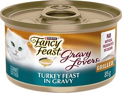 Fancy Feast Gravy Lovers Turkey Feast in Roasted Turkey Flavour Gravy Wet Cat Food, 85-g can, case of 24