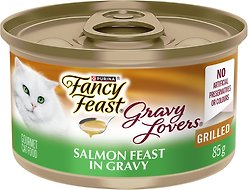 Fancy Feast Gravy Lovers Salmon Feast in Seared Salmon Flavour Gravy Wet Cat Food, 85-g can, case of 24