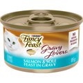 Fancy Feast Gravy Lovers Salmon & Sole Feast in Seared Salmon Flavour Gravy Wet Cat Food, 85-g can, case of 24