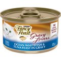 Fancy Feast Gravy Lovers Ocean Whitefish & Tuna Feast in Gravy Wet Cat Food, 85-g can, case of 24