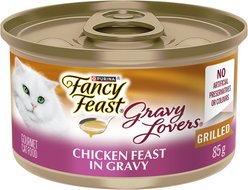 Fancy Feast Gravy Lovers Chicken Feast in Grilled Chicken Flavour Gravy Wet Cat Food, 85-g can, case of 24