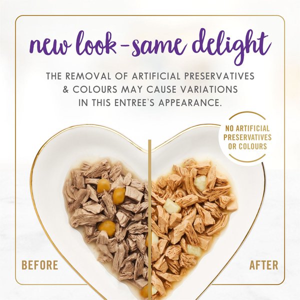 Show full view: Fancy Feast Delights with Cheddar Grilled Turkey & Cheddar Cheese Feast in Gravy Wet Cat Food, 85-g can, case of 24 slide 5 of 10