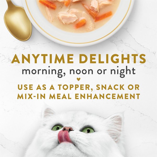 Show full view: Fancy Feast Creamy Broths with Wild Salmon & Whitefish Cat Food Complement, 40-g pouch, pack of 16 slide 4 of 11