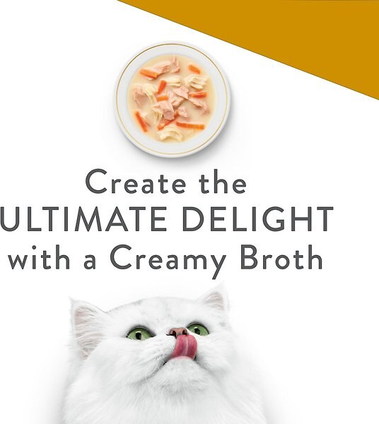 Show full view: Fancy Feast Creamy Broths with Tuna, Chicken & Whitefish Cat Food Complement, 40-g pouch, case of 16 slide 5 of 11
