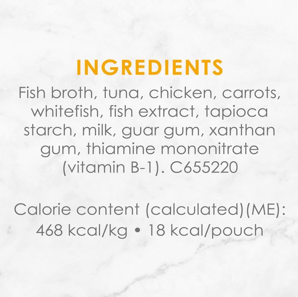 Show full view: Fancy Feast Creamy Broths with Tuna, Chicken & Whitefish Cat Food Complement, 40-g pouch, case of 16 slide 7 of 11