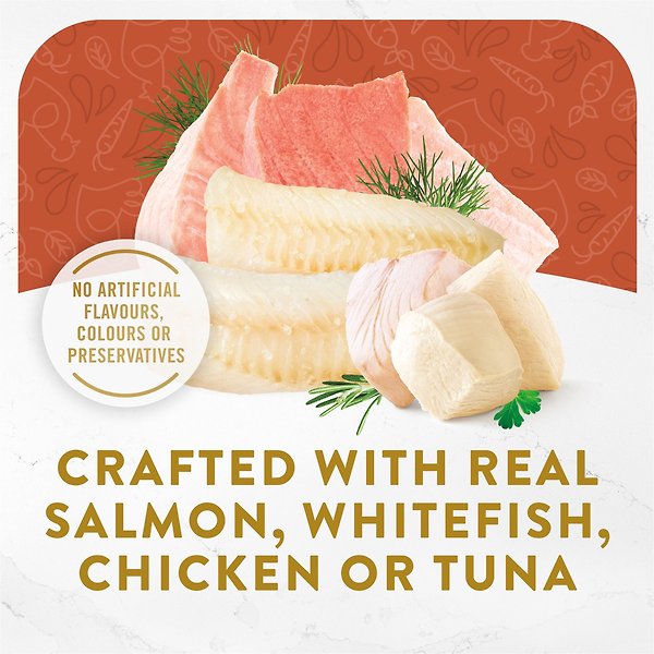 Show full view: Fancy Feast Creamy Broths Collection Variety Pack Cat Food Complement, 40-g pouch, case of 12 slide 3 of 9