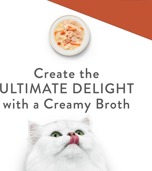 Show full view: Fancy Feast Creamy Broths Collection Variety Pack Cat Food Complement, 40-g pouch, case of 12 slide 5 of 9